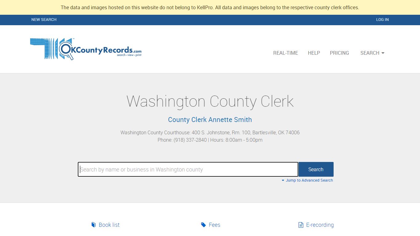 Washington County | OKCountyRecords.com | County Clerk Public Land ...