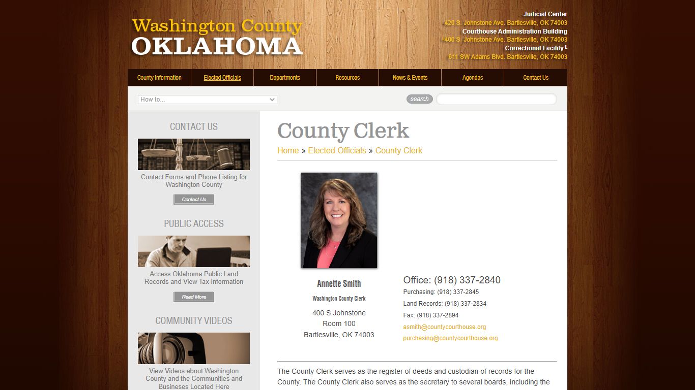County Clerk | Washington County | Oklahoma