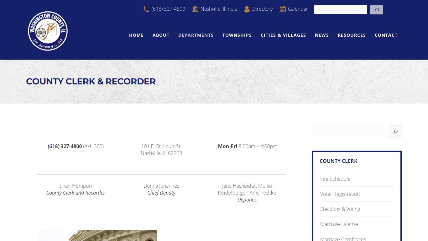 County Clerk & Recorder | Washington County, Illinois