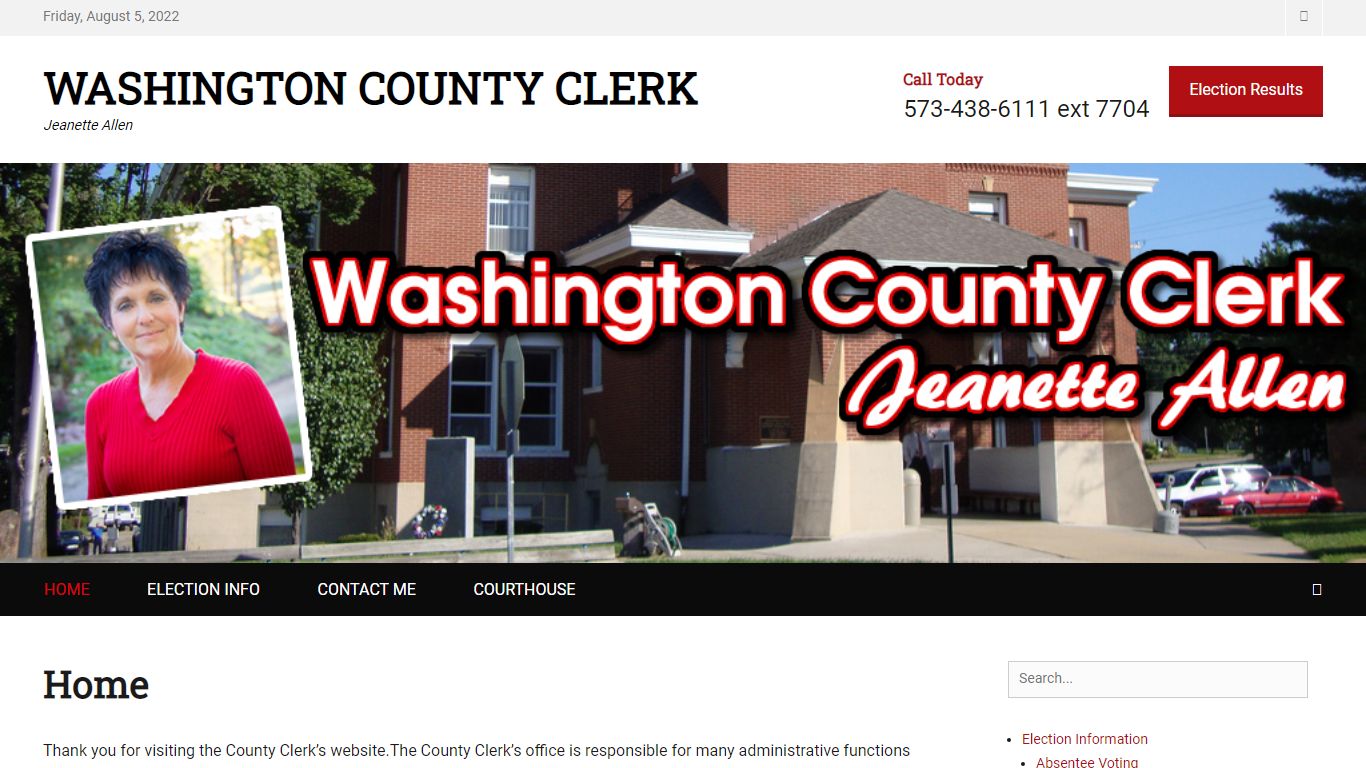 Washington County Clerk – Jeanette Allen